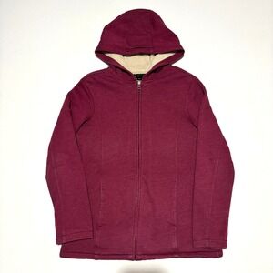 Lady Hathaway Burgundy Sherpa‎ Lined Full Zip Hoodie Jacket Women's S/P